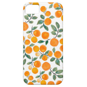 Pretty Watercolor Orange Citrus Botanical Pattern Barely There iPhone 5 Case
