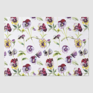 Pretty Watercolor Pansies Pattern Tissue Paper