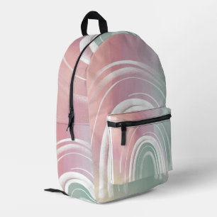 Pretty Watercolor pastel coloured  rainbow  Printed Backpack