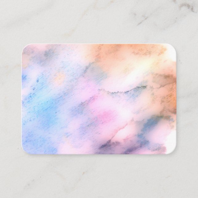 pretty watercolor purple blue abstract custom business card (Front)