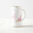 Pretty Watercolor Rose Floral Custom Monogram