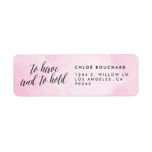 Pretty Watercolor Script Return Address Label