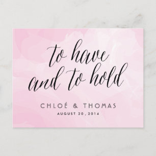 Pretty Watercolor Script RSVP Response Invitation Postcard