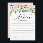 Pretty Watercolor Spring Flowers Bridal Shower Advice Card<br><div class="desc">Give your advice to this bride-to-be with this customisable bridal shower advice card. It features watercolor floral garland of pink and white roses, dahlias and peonies with greenery accents. Personalise this floral bridal shower advice card by adding your own text. This floral advice card is perfect for spring bridal shower....</div>