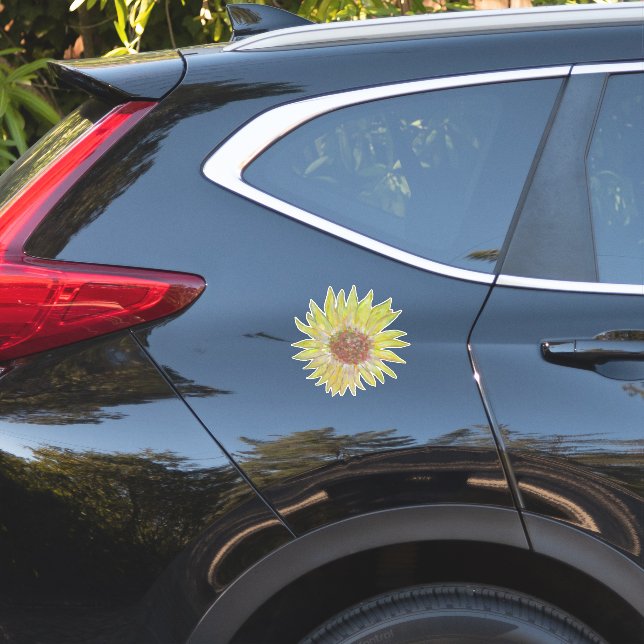 Pretty Watercolor Sunflower Art (Car Back)