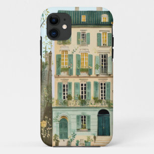 Pretty watercolor townhouse walkup architecture  iPhone 11 case