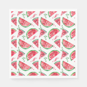 Pretty Watercolor Watermelon Napkin