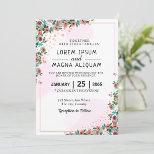 Pretty watercolor wedding card design collection