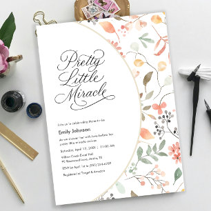 Pretty Watercolor Wildflower Baby Shower Invitation
