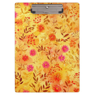 Pretty Watercolor Wildflowers Clipboard