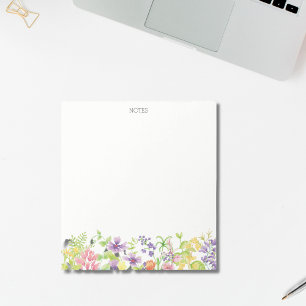 Pretty Watercolor Wildflowers Custom Notepad