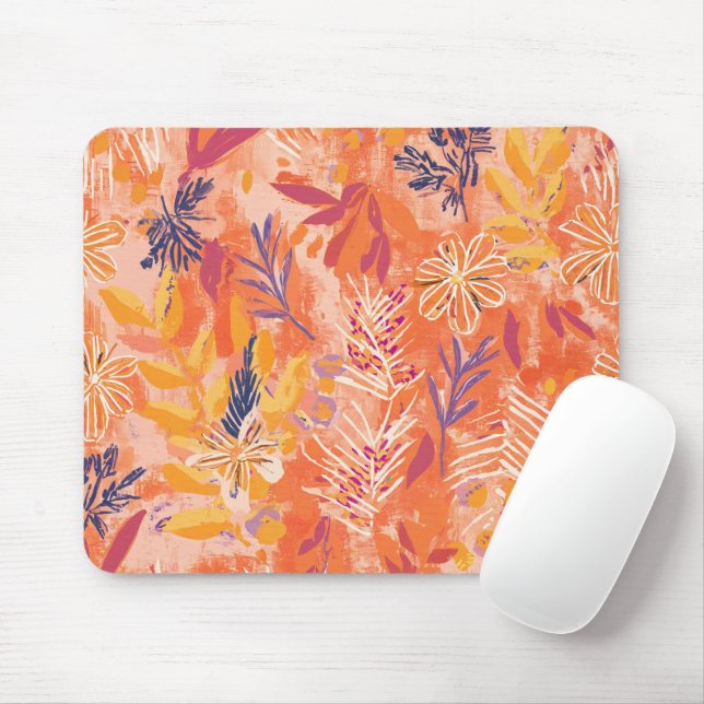 Pretty Watercolor Wildflowers Mouse Pad (With Mouse)