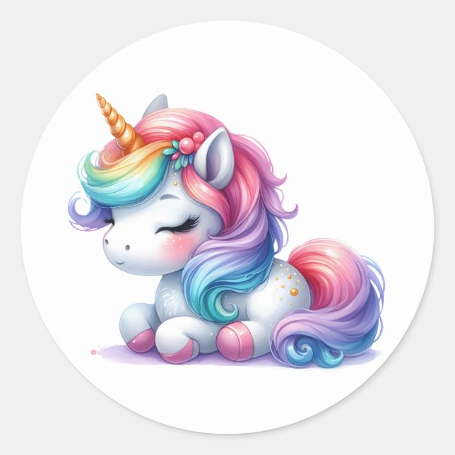 Pretty Watercolour Unicorn Stickers (Front)