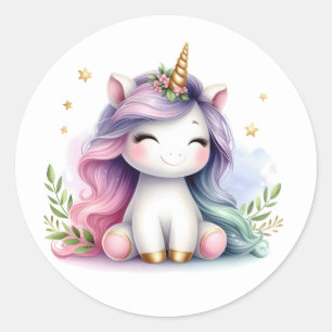 Pretty Watercolour Unicorn Stickers