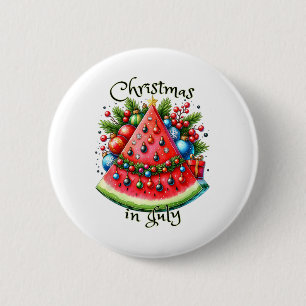 Pretty Watermelon Christmas Tree Summer Christmas 6 Cm Round Badge