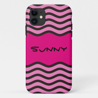 Pretty Waves black white trans. + your ideas iPhone 11 Case