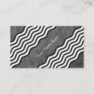 Pretty Waves black white + your backgr. & text Business Card