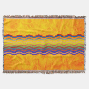 Pretty Waves coloured gradie. + your backgr. & Throw Blanket