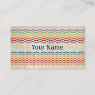 Pretty Waves coloured + your backgr., text & ideas Business Card