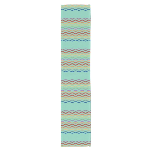 Pretty Waves coloured + your background & ideas Short Table Runner (Front)