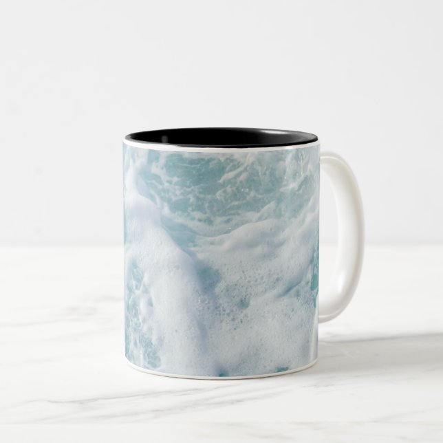 Pretty Waves Foam Two-Tone Coffee Mug (Front Right)