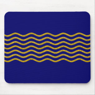 Pretty Waves gold + your backgr., text & ideas Mouse Pad