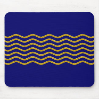 Pretty Waves gold + your backgr., text & ideas Mouse Pad
