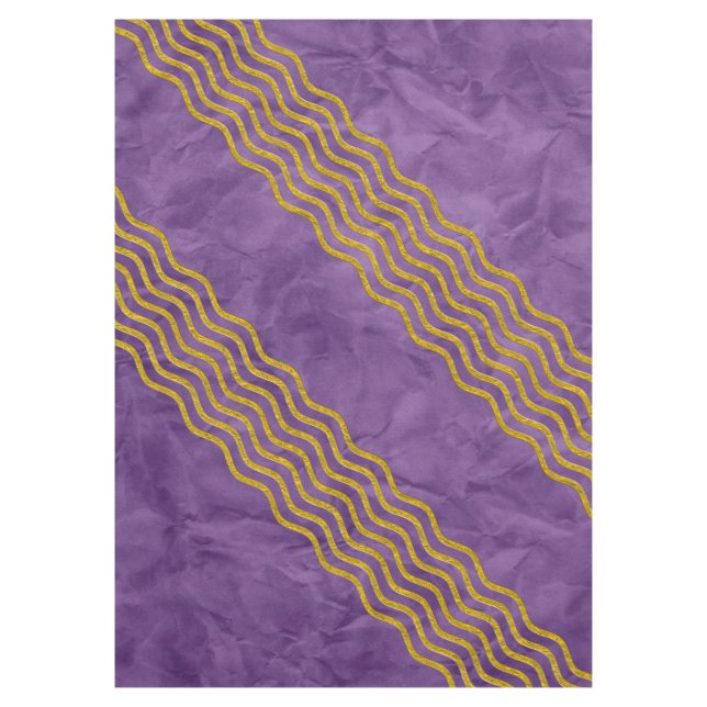 Pretty Waves gold + your backgr., text & ideas Tablecloth (Front)