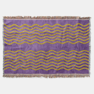 Pretty Waves gold + your backgr., text & ideas Throw Blanket