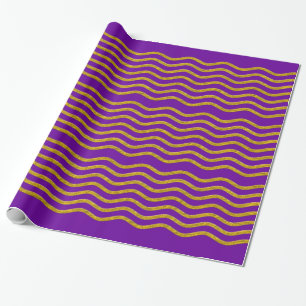 Pretty Waves gold + your backgr., text & ideas Wrapping Paper