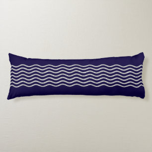 Pretty Waves silver + your backgr., text & ideas Body Cushion