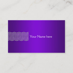 Pretty Waves silver + your backgr., text & ideas Business Card