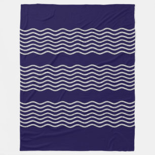 Pretty Waves silver + your backgr., text & ideas Fleece Blanket