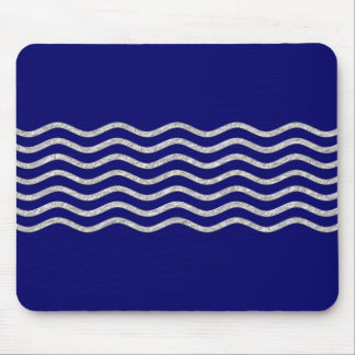 Pretty Waves silver + your backgr., text & ideas Mouse Pad