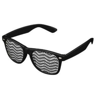 Pretty Waves silver + your backgr., text & ideas Retro Sunglasses