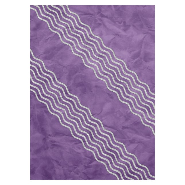 Pretty Waves silver + your backgr., text & ideas Tablecloth (Front)