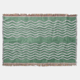 Pretty Waves silver + your backgr., text & ideas Throw Blanket