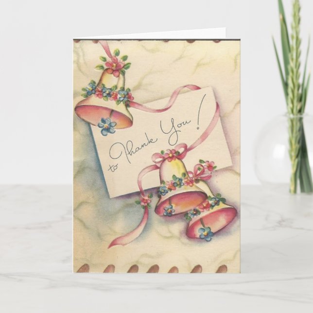 Pretty Wedding Bells Thank You Card (Front)