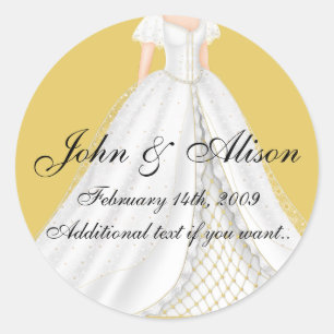 Pretty Wedding Dress D1(b) Wedding Stickers