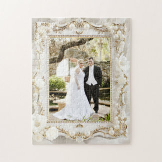 Pretty Wedding Personalized Photo Jigsaw Puzzle