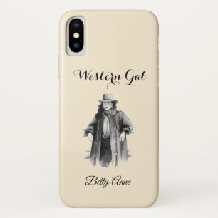 Pretty Western Lady Personalised iPhone X Case