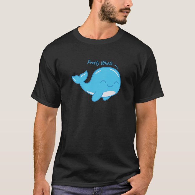 Pretty Whale Cute Smiling Whale T-Shirt (Front)