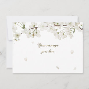 Pretty White Blossom Add Your Message Thank You Card