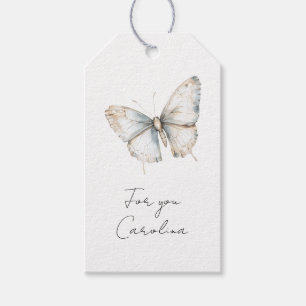 Pretty White Butterfly Bridal Shower Gift Tags
