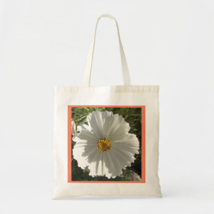 Pretty White Cosmos Flower Photo Tote Bag