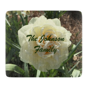 Pretty White Daffodil Cutting Board