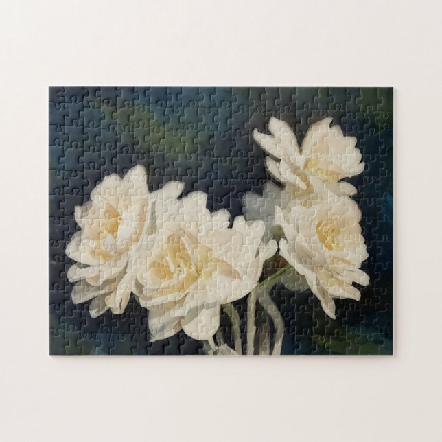 Pretty White Daffodil Flowers Art Puzzle (Horizontal)