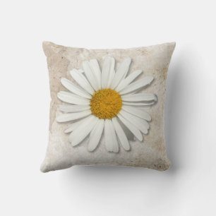Pretty White Daisy Flower Blossom - Floral Fashion Cushion