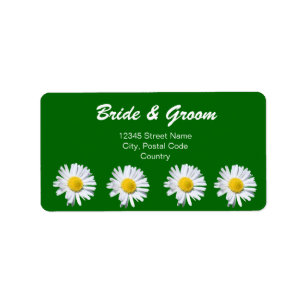 pretty white daisy flowers address label