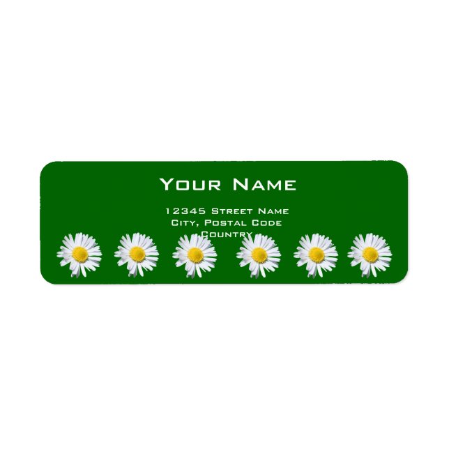 pretty white daisy flowers address label return address label (Front)